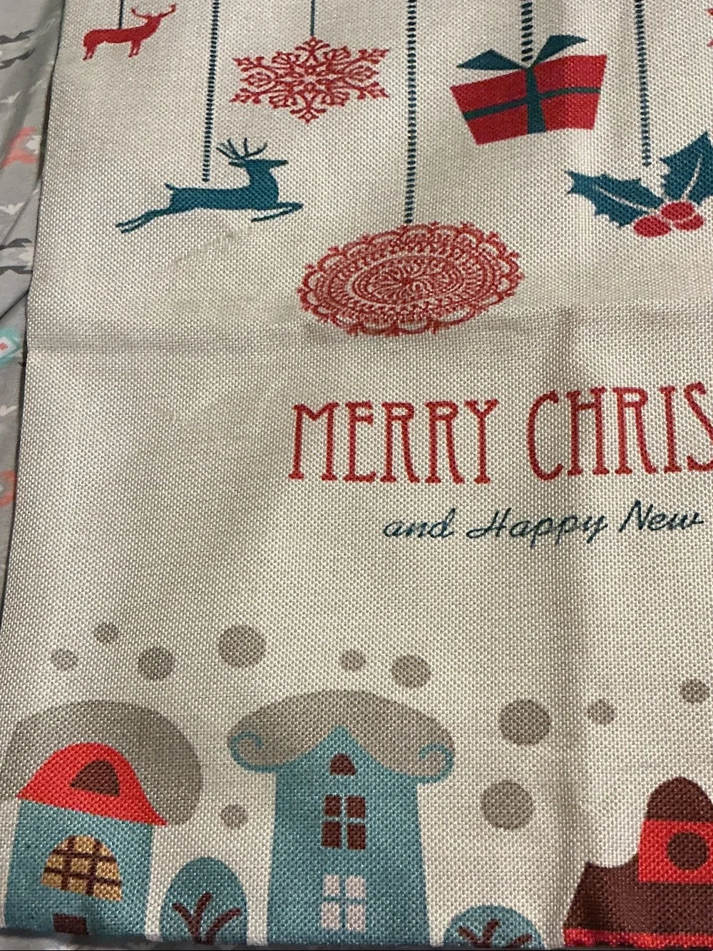 Merry Christmas Holiday Throw Blanket - Red & Teal